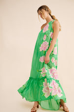 Farm Rio Floral Vibing Green Maxi Dress